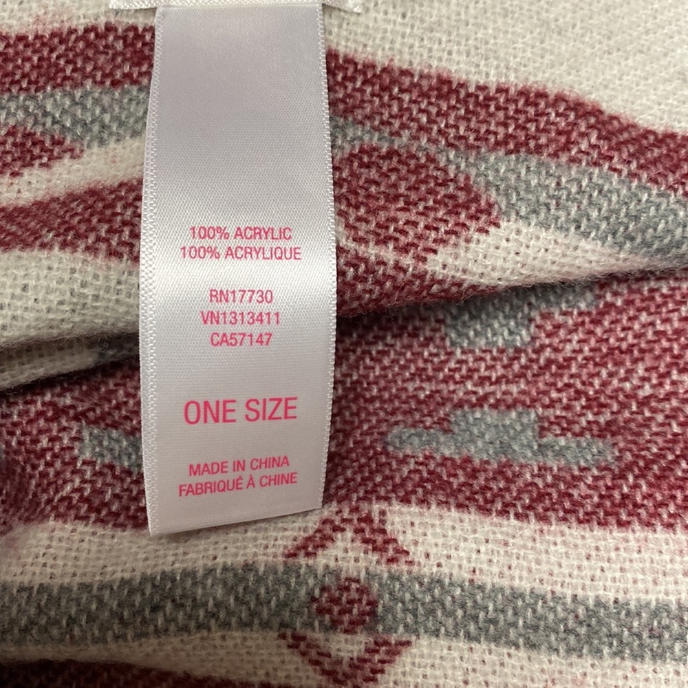 Opened In The Front Aztec Pattern Pancho Shawl - image 6